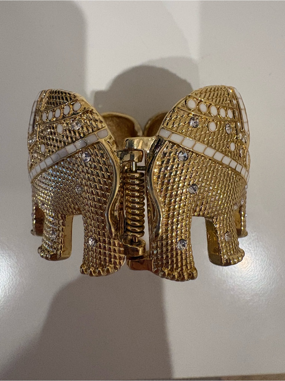 Lilly Pulitzer Gold Elephant Cuff Bracelet with White Accents - Picture 3 of 3
